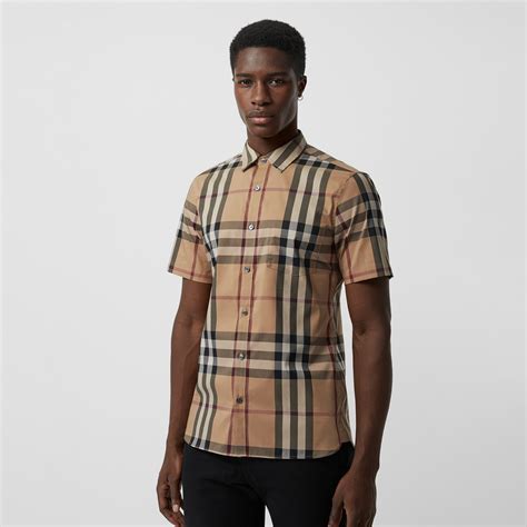 burberry chemise manche courte|Chemise à manches courtes en beige – Burberry .